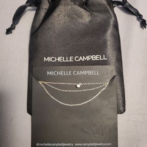 Michelle Campbell Diamond Bezel Necklace Brand New